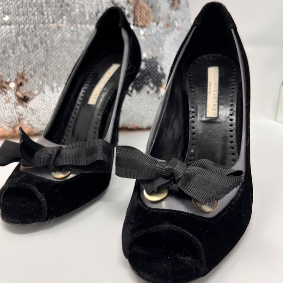 Stella McCartney Shoes - Stella McCarthy Suede Peep Toe Pumps